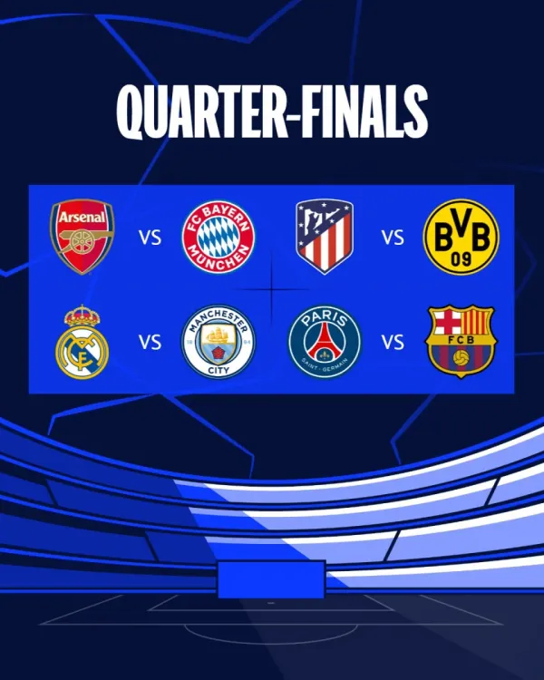 img of Listos los cruces de cuartos de final de la Uefa Champions League